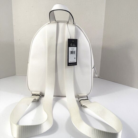 NWT Karl Lagerfeld Paris Mini Backpack MSRP $198 Authentic White Mini Pack FLAW main image 10